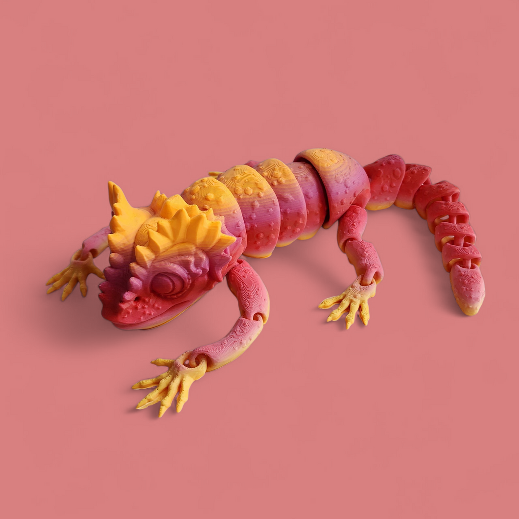 Chameleon 3d printed flexy toy