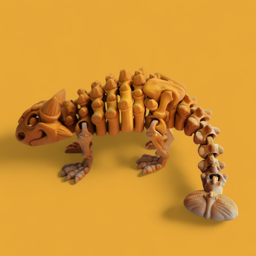 3D Printed Articulated Ankylosaurus Dinosaur Toy – Flexible Fidget Figure