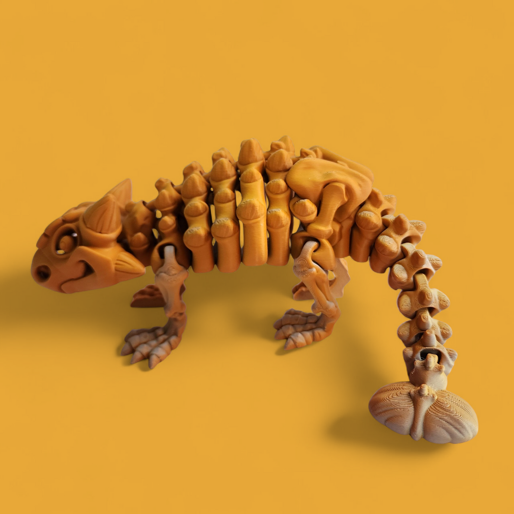 3D Printed Articulated Ankylosaurus Dinosaur Toy – Flexible Fidget Figure