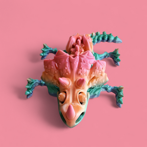 Rainbow Dino Skeleton Toy – Colorful Triceratops-Inspired Figure