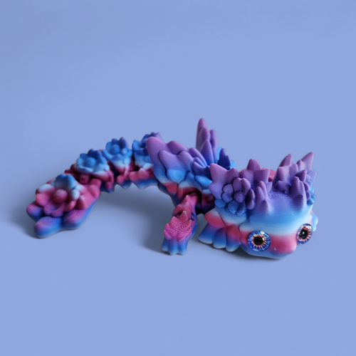 3D Printed Flexible Fantasy Creature Toy – Matte PLA Colorful Figurine