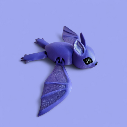 3D Printed Flexible Bat Toy – PLA Material with Movable Wings & Legs
