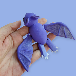 3D Printed Flexible Bat Toy – PLA Material with Movable Wings & Legs
