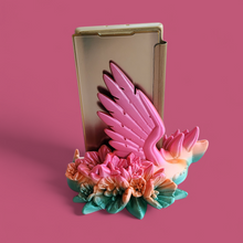 Load image into Gallery viewer, Winged Dragon Phone Holder – 3D Printed Fantasy Stand in Silk Glossy PLA